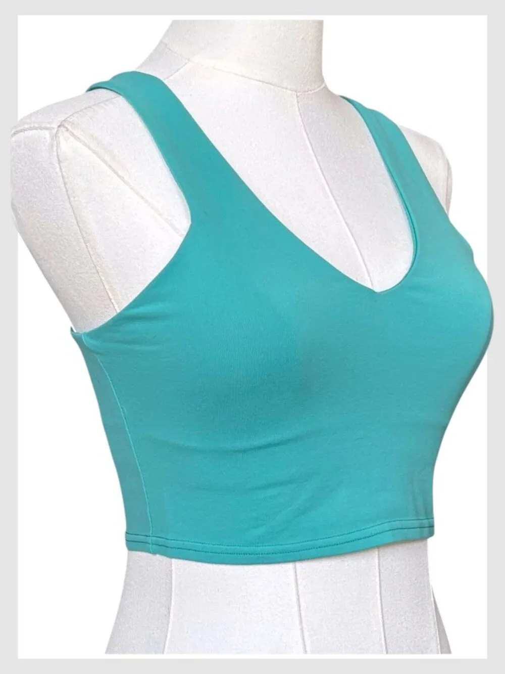 Alo Yoga Airbrush Real Bra Tank Teal Cropped Racerback S